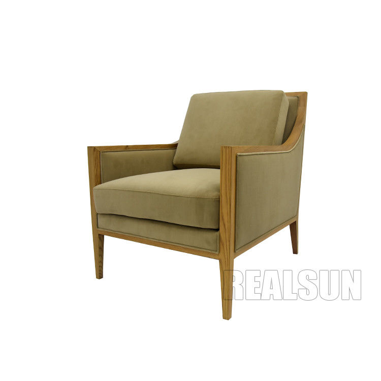Golden Antique Arm Furniture Dining Room Chairs , Modern Comfy Single Couch