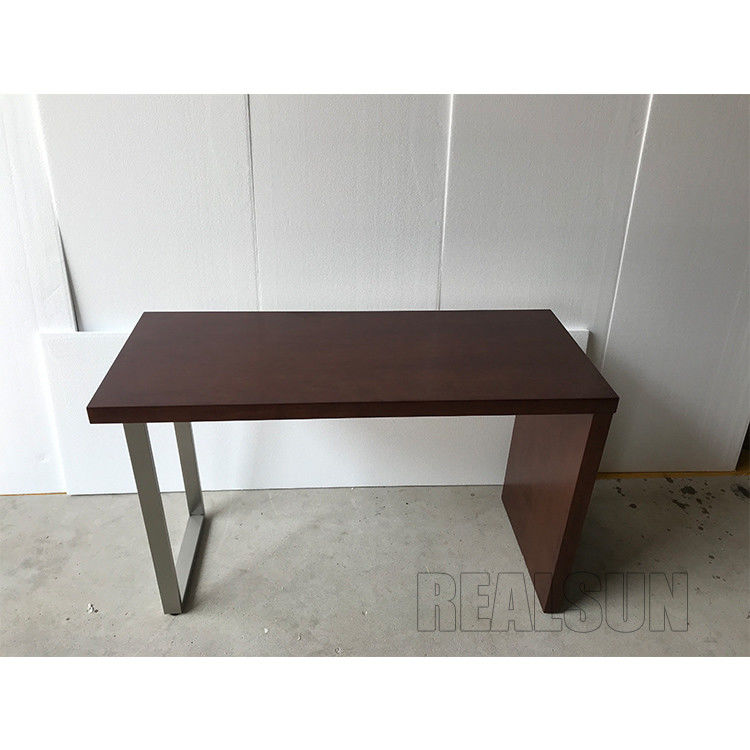 Wood Venner Home Computer Desks , Hotel Writing Desk Table With Glass Top