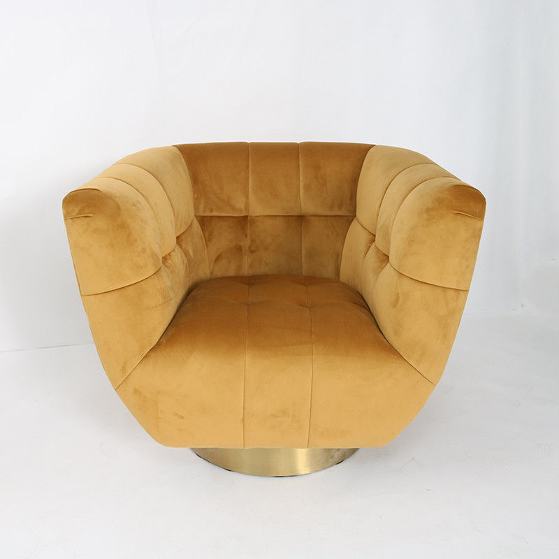 Modern Coaster Tufted Sofa With Gold Stainless Steel Base