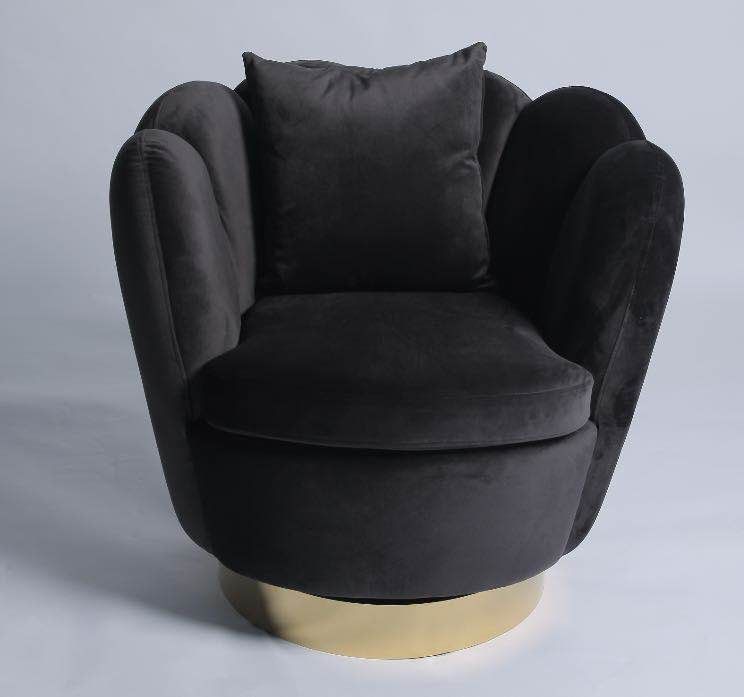 Modern 76*76*85CM Velvet Fabric Luxury Recliner Armchair