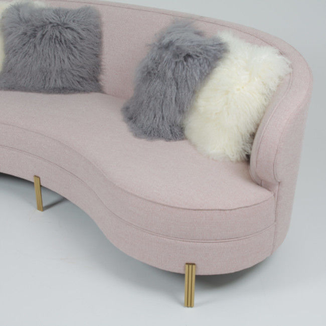 Curve Modern Fabric Velvet Living Room 3 Seater Sofa