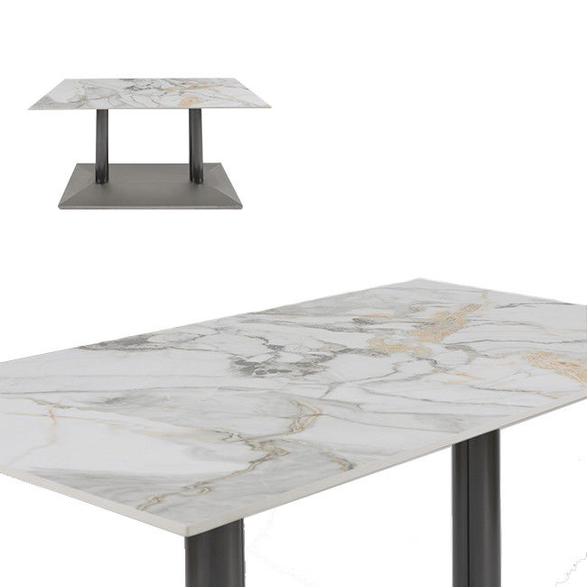 Luxury Square OEM Marble Pedestal Dining Table