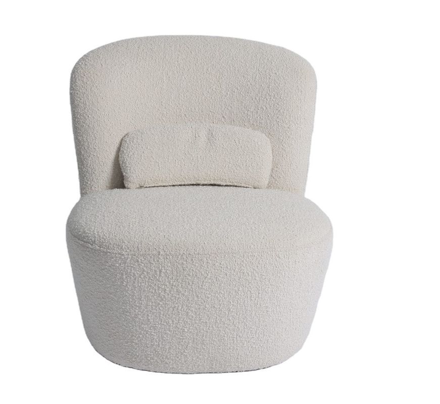 Single Beige Velvet Armchair Modern Fabric Sofa Chair 75*82*70cm