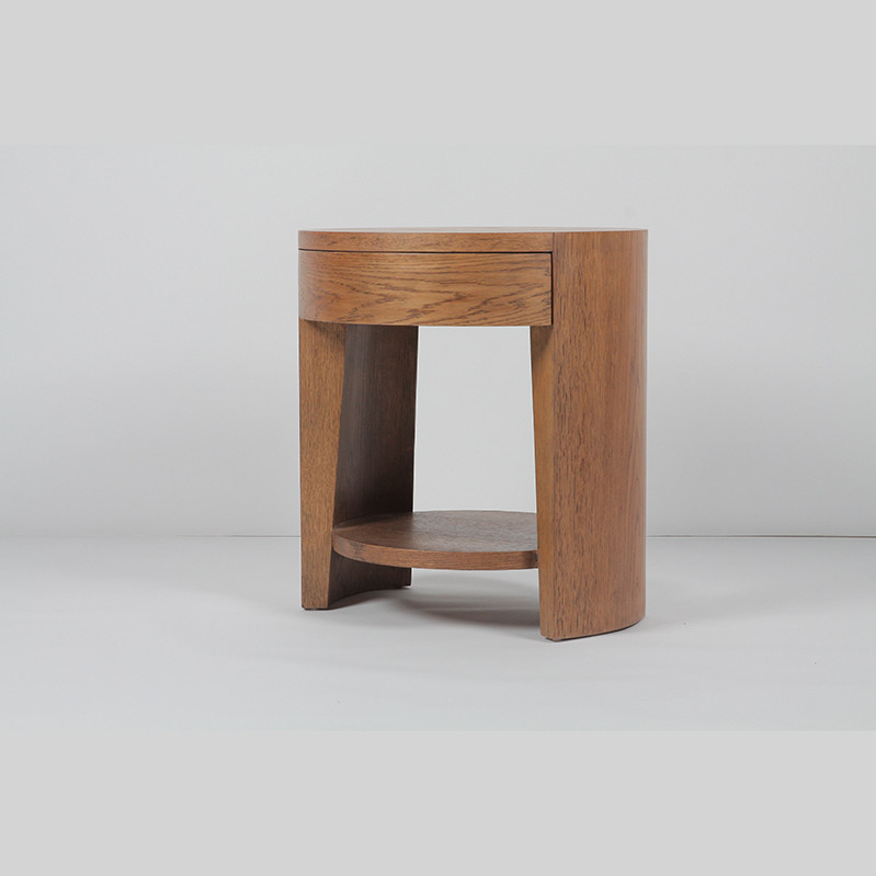 Wood Bottom Corner Round Cabinet Night Stand Minimalist Bedside
