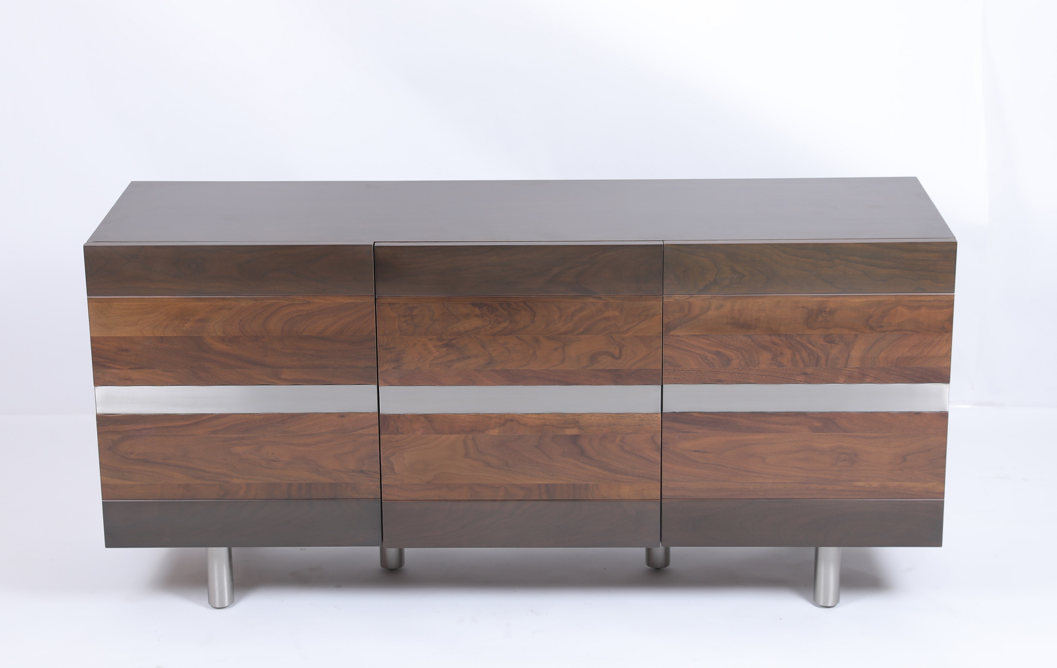 Custom Living Room Buffet With 3 Doors Stainless Steel Metal Base