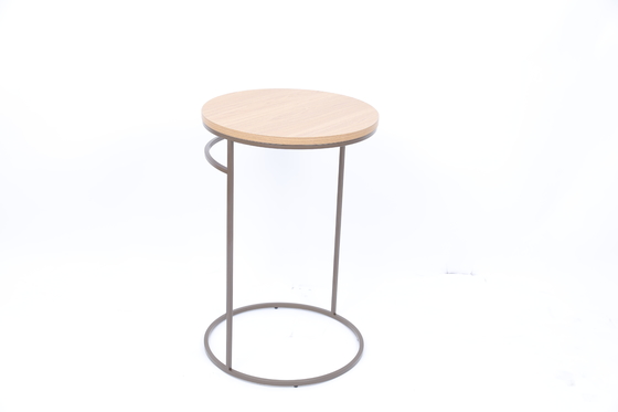 Good price Brown Wooden Top Living Room Coffee Table With Polished Stainless Steel Base online