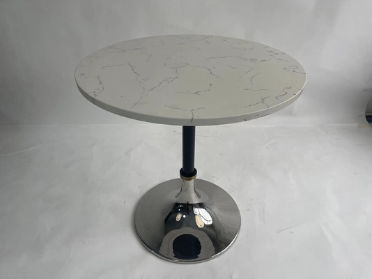 Good price Space Swan White Marble Top Round Small Cocktail Table With stainless steel Base online