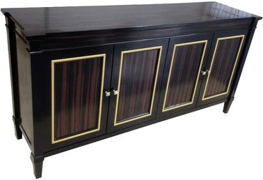 Good price Ebony Wood 4 Door Dresser Brass Metal Boutique Hotel Furniture Eco Friendly online