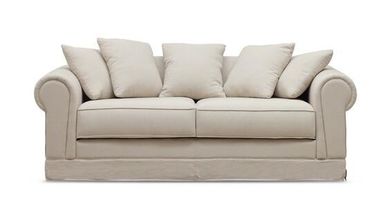 Good price Fashion Linen Fabric 3 Seater Sofa 18'' For Hotel Lobby , Birch / Plywood online