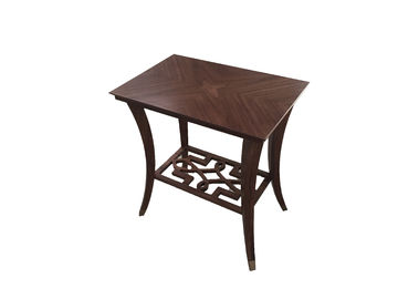 Good price Glass Top Hotel Bedroom Furniture Walnut Veneer With Oversized , Dark Color online