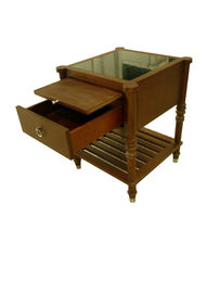 Good price 1 Drawer Stone Top Hotel Bedside Tables Walnut Wood For Living Room online