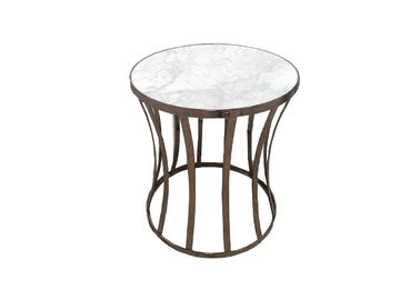 Good price Gold Metal Base Living Room Side Tables For Hotel Furniture , Modern Round Coffee Table online