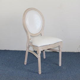 Good price French style oak wood frame antique wedding stackable  louis chair online