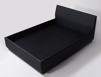 Good price Black Vinyl Fully Upholstered King Size Hotel Bedroom Bed With Black Laminate Base online