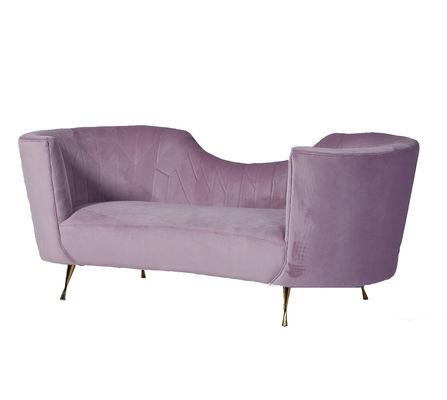 Good price Upholstery Unique Arc Baby Pink Curved Velvet Couch online