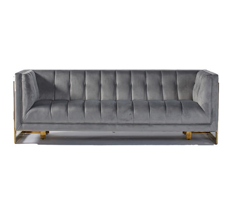 Good price Velvet Fabric Tufted Modern Living Room Sofa With Hallow Metal Legs online