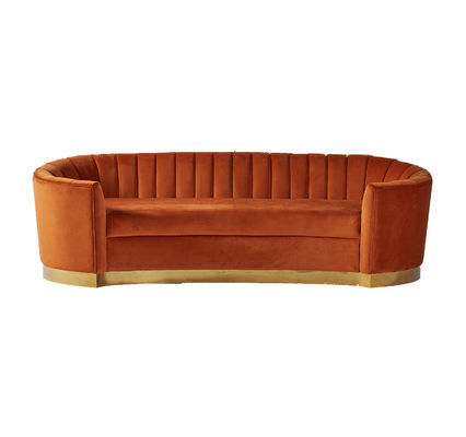 Good price European Style Modern Fabric Orange Velvet Curved Sofa online
