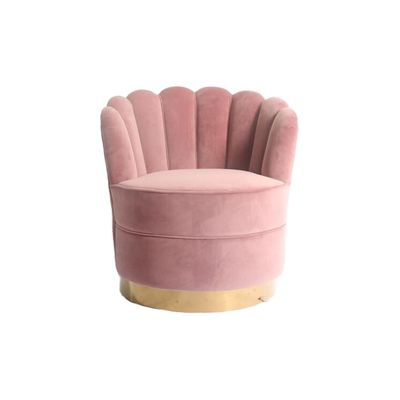 Good price Modern Flower Shape W76cm Velvet Fabric Sofa With Gold SS Base online