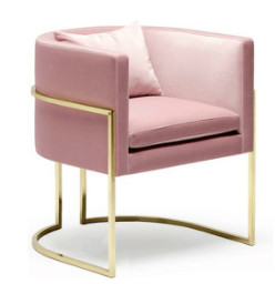 Good price Modern Pink Velvet Upholstered Chair Stainless Steel Base online
