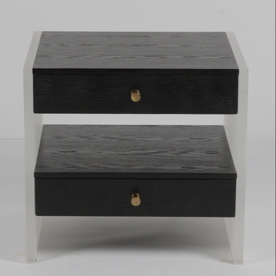 Good price Solid Walnut Hotel Bedside Tables With Elegant Lucite Sideboard online