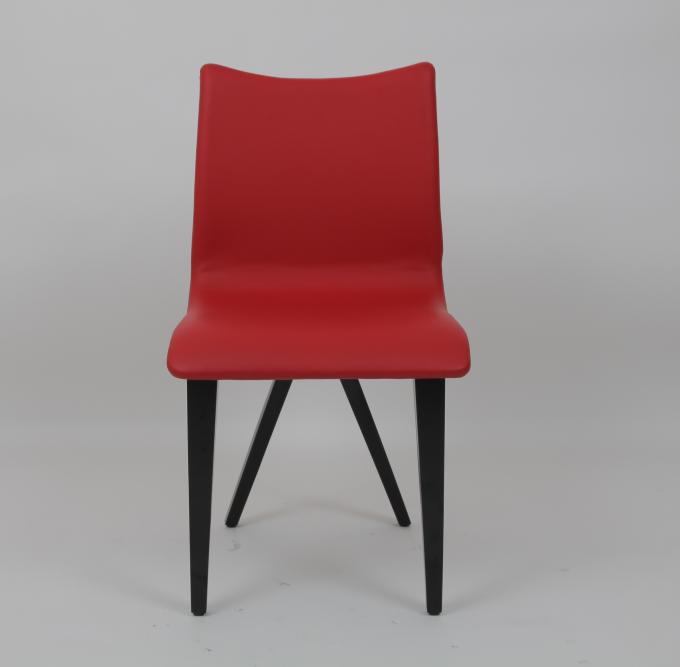 Lxury Upholstery Nordic Restaurant Leather Dining Chair Metal Red 3