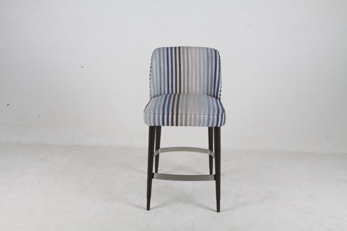 Colorful Upholstered High Back barstool chair with Metal Stainless Steel Solid Wood 5