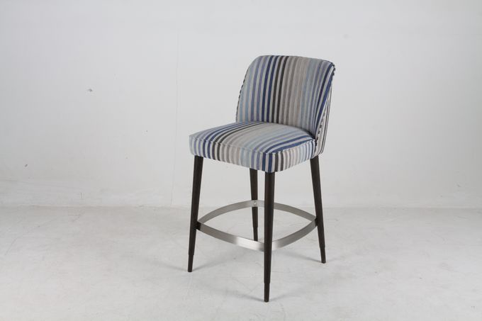Colorful Upholstered High Back barstool chair with Metal Stainless Steel Solid Wood 4