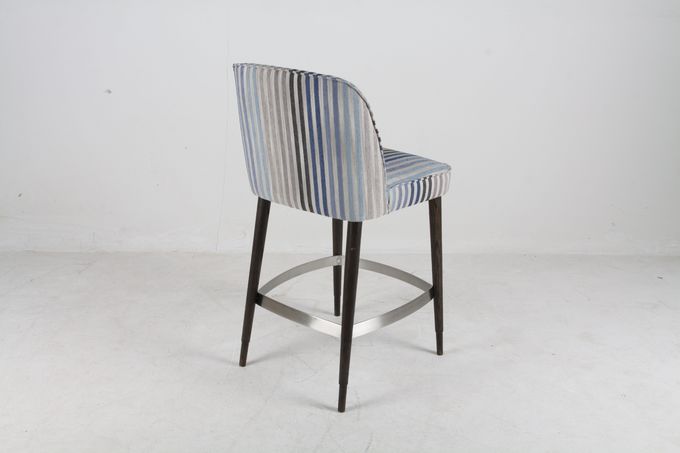 Colorful Upholstered High Back barstool chair with Metal Stainless Steel Solid Wood 1