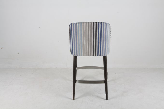 Colorful Upholstered High Back barstool chair with Metal Stainless Steel Solid Wood 0