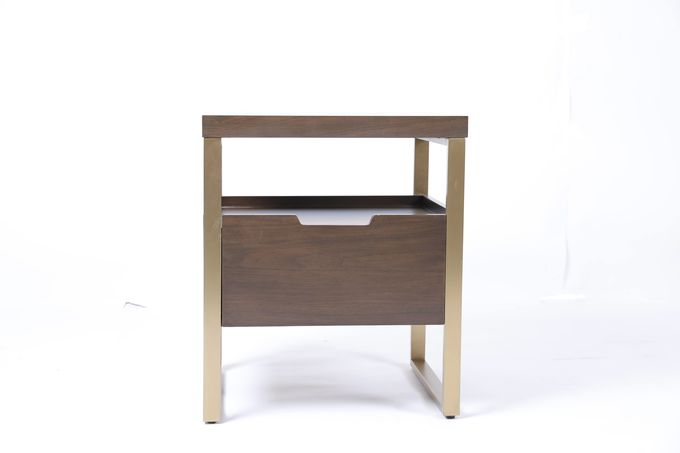 Custom Night Stand Bedside Table Solid Wood Stainless Steel 1