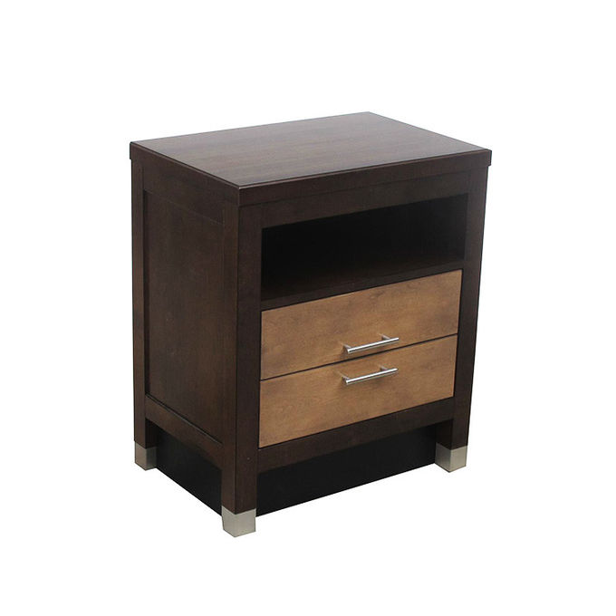 American Style HPL Veneer Top Hotel Bedside Tables With Brass Golden Metal Legs 0