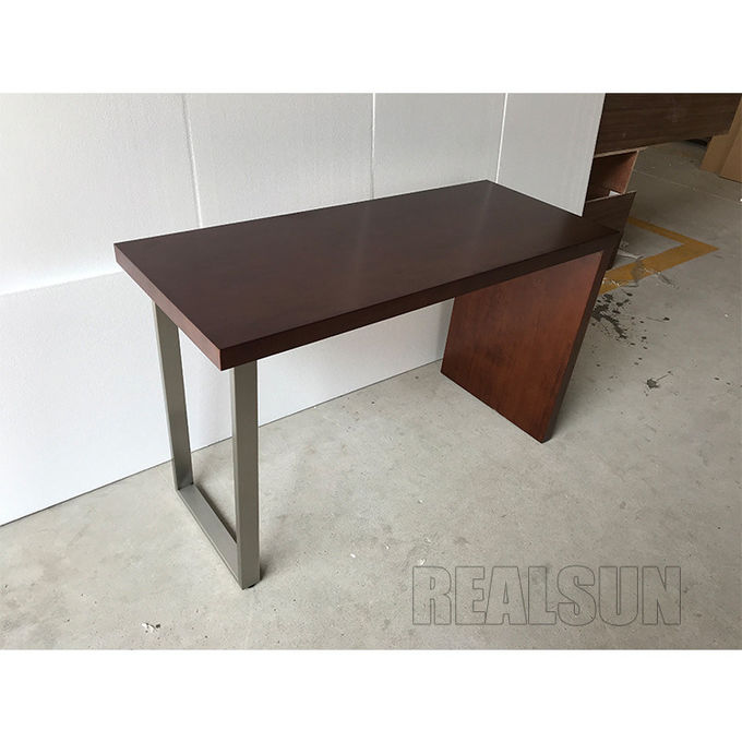 Wood Venner Home Computer Desks , Hotel Writing Desk Table With Glass Top 0