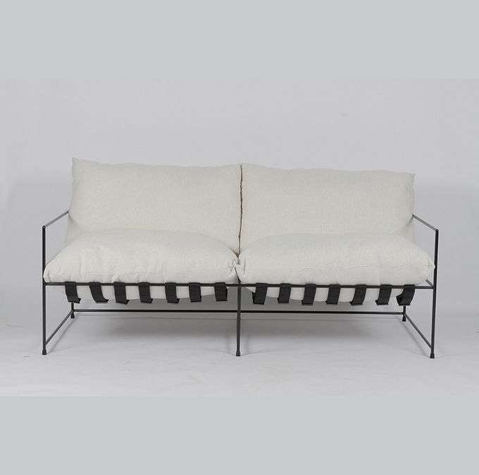 Lazy Cloth Art Iron Art Loveseat Sofa For Reading Leisure Light Luxury 1