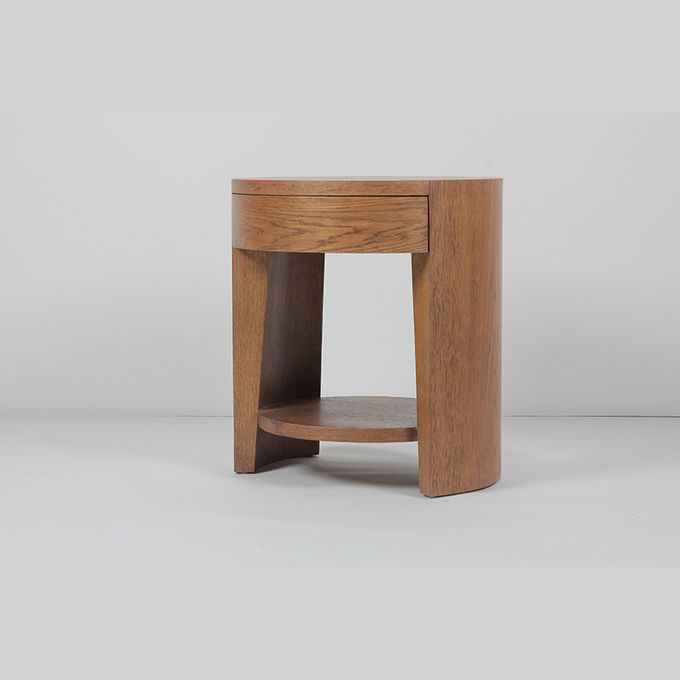 Wood Bottom Corner Round Cabinet Night Stand Minimalist Bedside 1